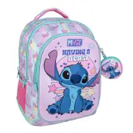 Luna: Rucsac școlar Must Team Stitch Having a Blast rotunjit, cu 3 compartimente, 32x18x43cm