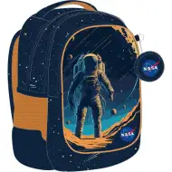 Luna: Rucsac școlar NASA cu 3 compartimente rotunjite, dimensiuni 32x18x43cm