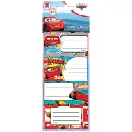 Luna: Set de 20 etichete pentru caiete Cars
