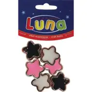 Luna: Set de 6 stele din plastic, 20 mm