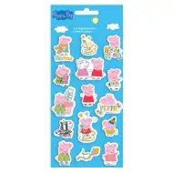 Luna: Set de abțibilduri 3D pufoase cu Peppa Pig pe coală de 10x22 cm