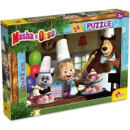 Masha și Ursul coacerea brioșelor puzzle de 24 piese 50x35cm - Lisciani