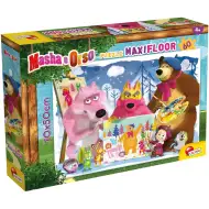 Masha și ursul pictând cu prietenii, puzzle maxi de podea cu 60 de piese, 70x50cm - Lisciani