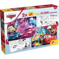 Mașini 2 în 1 maxi puzzle 2x60 piese și carte de colorat 50x35cm - Lisciani