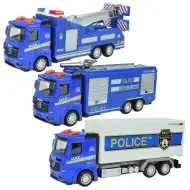 Masini de politie: Camion de politie cu roti libere in diverse variante de 19cm
