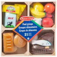 Melissa &amp; Doug: Set de joacă din lemn cu alimente în lăzi - Spin Master
