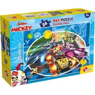 Mickey Mouse 2 în 1 maxi puzzle cu 24 de piese și carte de colorat 70x50cm - Lisciani