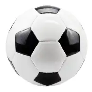 Minge de fotbal din piele în culori tradiționale alb-negru de 23cm