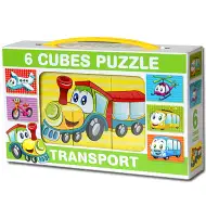 Mini puzzle cu vehicule 6 bucati - D - Toys
