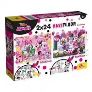Minnie Mouse 2 în 1 maxi puzzle 2x24 piese și carte de colorat 50x35cm - Lisciani