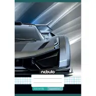 Nebulo: Caiet format A5, 27-32 pagini, cu model sport cu mașină pătrată încrucișată.