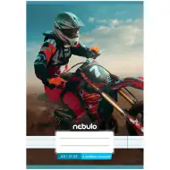 Nebulo: Caiet liniat capsat, model cu motocicletă de curse, clasa a 4-a, format A5, 21-32