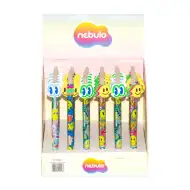 Nebulo: Pix cu gel radiera Smile cu buton, mai multe modele, 1 buc.