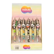 Nebulo: Pix cu gel șters cu radieră, cu buton și model panda, diferite modele, 1 buc.