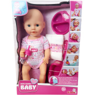 New Born Baby păpușă care face pipi cu accesorii 38 cm - Simba Toys
