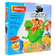 Nisip kinetic: Set de modelare cu eroi dinozauri sau ponei, accesorii incluse, 500g