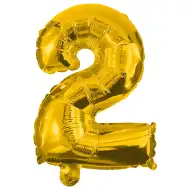 Numeroase baloane din folie de culoare aurie – numărul 2, 86 cm