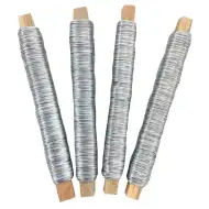 PlayBox: Sârmă de legat metalică de 0,5 mm, culoare argintie, 50 m, set de 4 bucăți