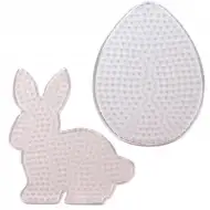 PlayBox: Set de 5 baze de mărgele MIDI de 5 mm pentru călcat, iepuraș și ou de Paște, 5 bucăți fiecare