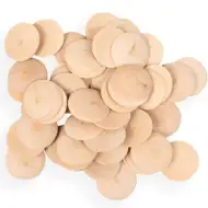 PlayBox: Set de 50 de butoane din lemn cu diametrul de 60mm