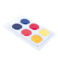 PlayBox: Set de acuarele în 6 culori cu discuri de 30mm.