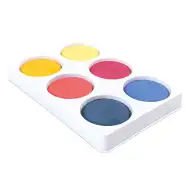 PlayBox: Set de acuarele în 6 culori cu discuri de 57mm.
