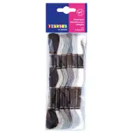 PlayBox: Set de ață de brodat, 6 bucăți, negru-alb.