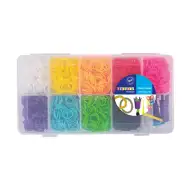 PlayBox: Set de confecționare brățări din elastice cu 9 culori, set de 2700 bucăți.