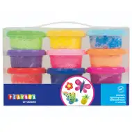 PlayBox: Set de plastilină modelatoare, 12 recipiente, 14 grame fiecare.