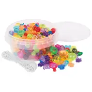 PlayBox: Transparent, mărgele de diferite forme și dimensiuni, 180 bucăți