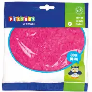 PlayBox: mărgele MIDI transparente de 5mm, de călcat, în culoare roz, pachet de 6000 bucăți.