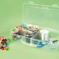Playbox: Cutie de depozitare transparentă cu 2 compartimente 26x13x6cm