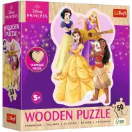 Prințesele Disney puzzle din lemn cu 50 de piese - Trefl