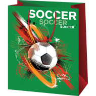 Pungă cadou uriașă cu model de minge de fotbal 33x15x44,5 cm