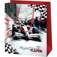 Pungă mare de cadou cu tematică Formula 1, 26x13x33 cm