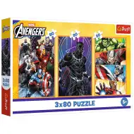 Puzzle 3x80 piese cu Răzbunătorii - Trefl