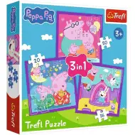 Puzzle Peppa Pig 3 în 1, cu 20-36-50 piese - Trefl