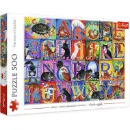 Puzzle cu 500 de piese "Abecedarul pisicilor" - Trefl