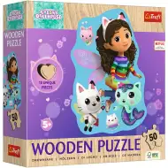 Puzzle din lemn cu 50 de piese conturate - Căsuța de păpuși Gabi - Trefl