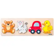 Puzzle din lemn pentru bebeluși cu 4 piese - Woodyland