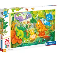Puzzle maxi supercolor cu 24 de piese - Dinozauri jucăuși - Clementoni