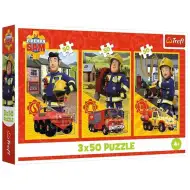 Sam pompierul: Echipa de pompieri puzzle 3x50 piese - Trefl