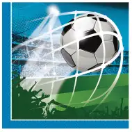 Șervețel de hârtie cu două straturi, tematică fotbal, pachet de 20 bucăți.