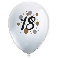 Set de 6 baloane din latex cu model "18 ani".