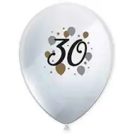 Set de 6 baloane din latex cu model "30 de ani".