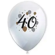 Set de 6 baloane din latex cu model "40 de ani".