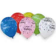 Set de 6 baloane inscripționate cu "Happy Birthday"