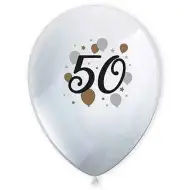 Set de 6 baloane latex cu model "50 de ani".