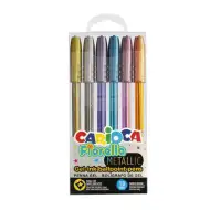 Set de 6 stilouri cu gel metalic Fiorella - Carioca