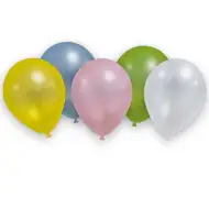 Set de 8 baloane în culori pastel metalice